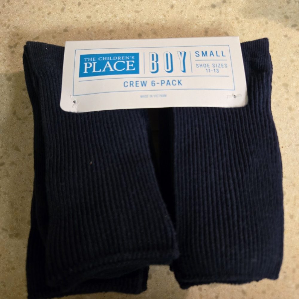The Children's Place Boys' Navy Blue Crew Socks 6-Pack